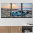 thumbnail image 3 of wall26 Framed Canvas Print Wall Art Set Fishing Boat on Beach Sand at Sunset Nature Wilderness Photography Realism Rustic Colorful Ultra for Living Room, Bedroom, Office - 16"x24"x3 Black, 3 of 5