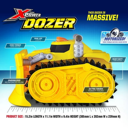 Xtreme Power Dozer - Motorized Extreme Bulldozer Toy Truck for Toddler Boys & Kids Who Love Construction ToysPlow Through Dirt, Toys, Wood, Rocks-Indoor & Outdoor Play-Spring Summer Fall Winter