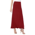 thumbnail image 3 of Women's Casual Foldable Waist Comfy Loose Fit Solid Maxi Skirt S-3XL, 3 of 6