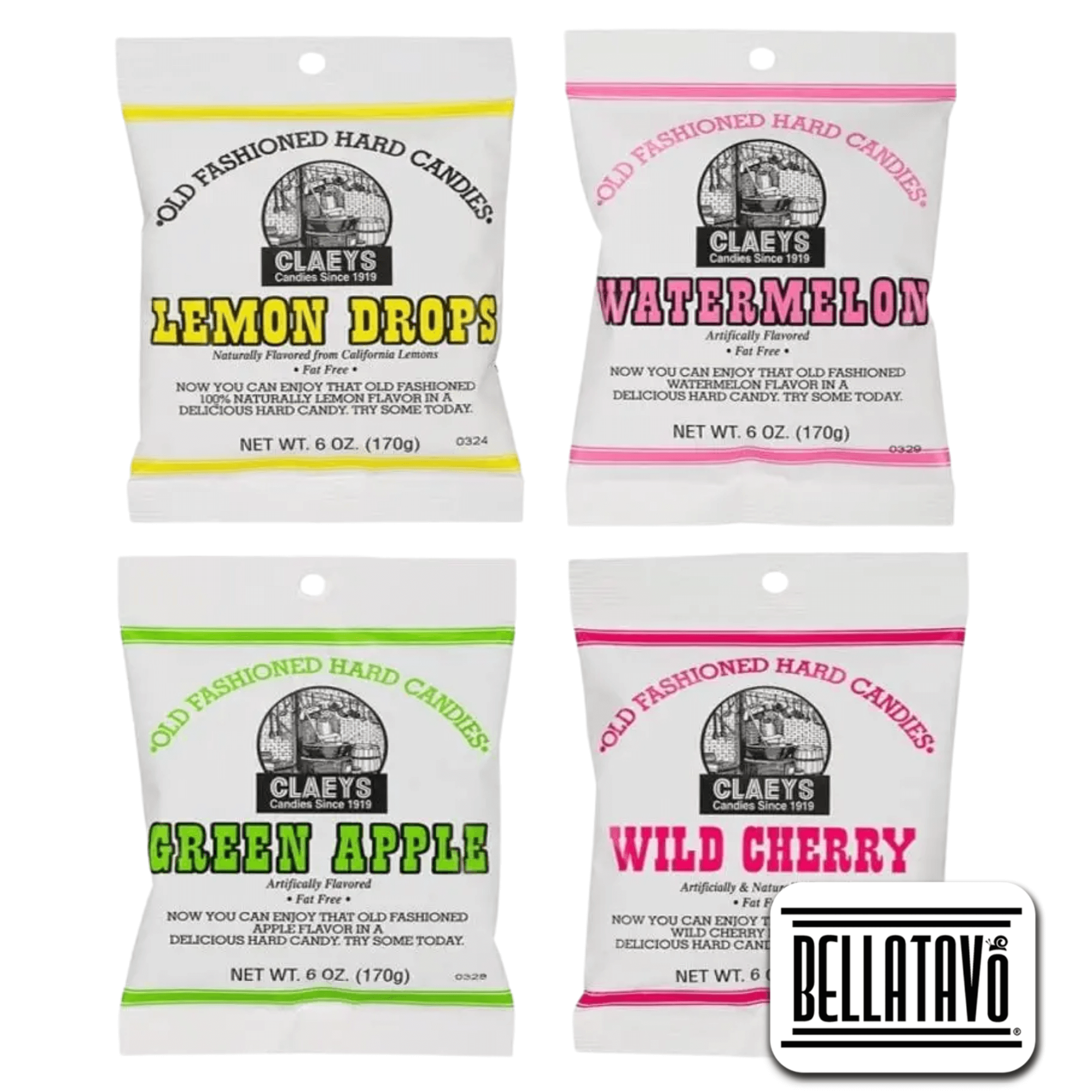 Hard Candy Variety Pack Bundle. Includes Four6 Oz Bags of Claeys Old