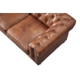 thumbnail image 6 of Crafters and Weavers Craftsman Mission 95" Leather Sofa in Dark Brown, 6 of 10
