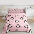 thumbnail image 2 of Castle Fairy Kawaii Penguin Queen Comforter Set,Winter Snowflakes Bedding Comforter Set, 2 of 7