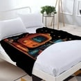 thumbnail image 3 of Cozy Soft Flannel Blanket - Whimsical Starry Night Design Perfect for Sofa Travel Bed & Chair - Durable & Warm for All Seasons, 3 of 7