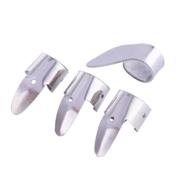 4PCS Metal Ukulele Banjo Guitar Finger Picks with Thumb Pick Plectrums