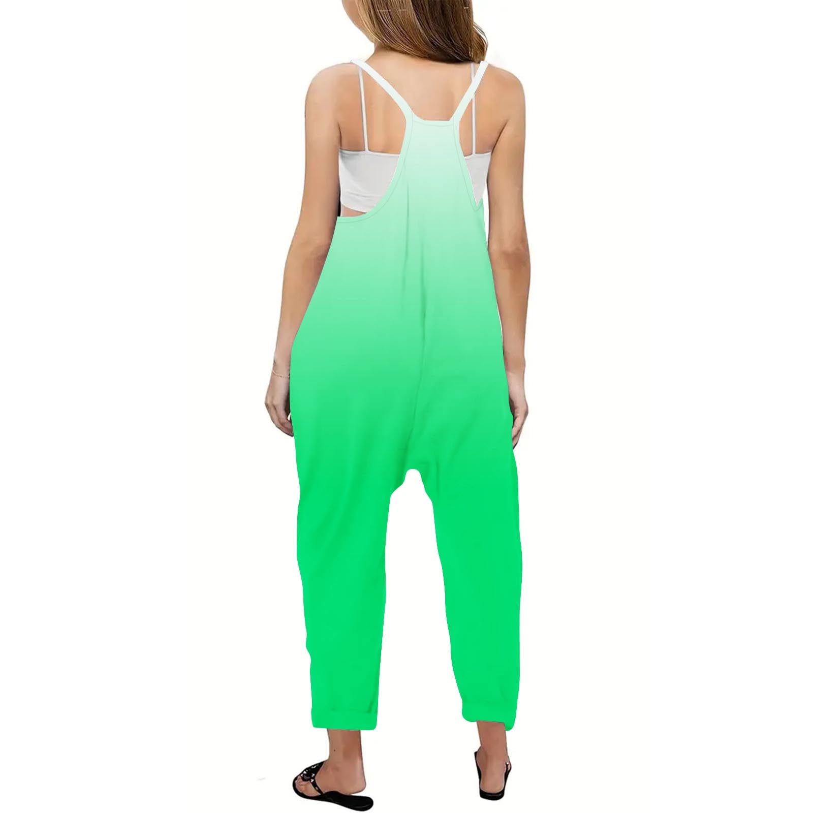 YABCSAZ Girl's Jumpsuit Sleeveless Spaghetti Strap Romper Kids Clothes Infants Baby Outfits Casual Loose Summer Jumpsuit Baggy Wide Leg Romper with Pockets Size 9 Years
