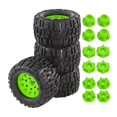 thumbnail image 1 of 4x juego de neumáticos de rueda RC, buen agarre, 125mm de diámetro, piezas de repuesto, neumáticos de Rally para vehículos de control remotopara 1:10, Verde, 1 of 7