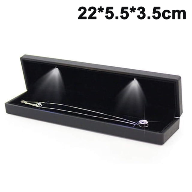 Joyero para mujer, joyero con luz LED, para colgar, pulseras y collares, expositor de joyas, caja de almacenamiento para regalos (tamaño de collar)