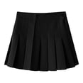 thumbnail image 1 of Faldas plisadas Prolriy para mujer, falda acampanada con cadena y cintura alta, falda plisada a cuadros, faldas negras XXL para mujer, 1 of 3