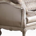 thumbnail image 2 of HomeRoots 515740 63 in. Rose Gold & Pearl Faux Leather Curved Love Seat & Toss Pillows, 2 of 5