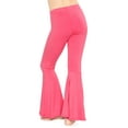 thumbnail image 3 of Stretch Is Comfort Girl's Poly/Spandex Stretch Bell Bottoms Flare Pants Hot Pink X-Small, 3 of 6