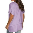 thumbnail image 3 of Womens Plus Size Clearance,Women's Casual Comfort V-Neck Solid Loose Fit Short Sleeve T-Shirt Tops, 3 of 7