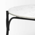 thumbnail image 3 of homeroots Salon 376297 36" Ronde Table Basse de Base en Marbre Blanc Noir et Métal, 3 of 3