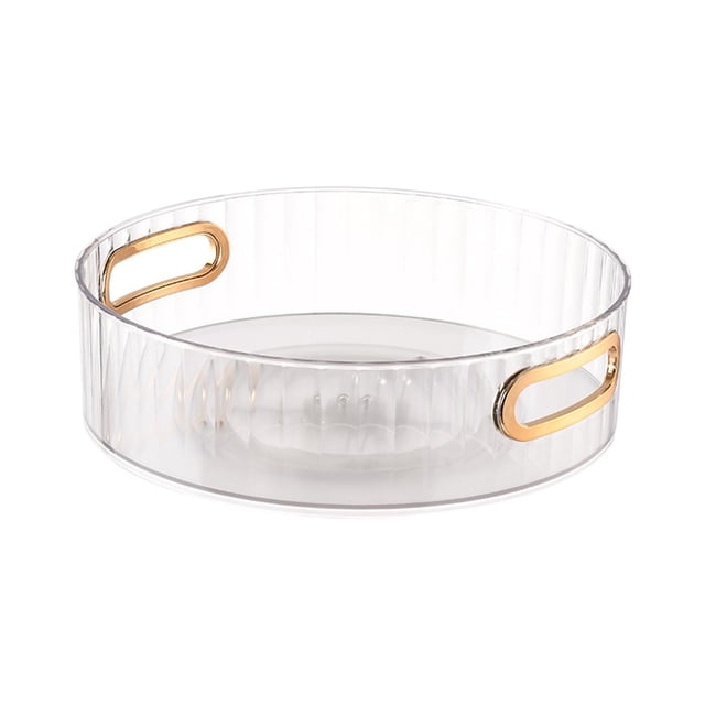 Tocadiscos transparente, organizador de armario, bandeja de tocador, soporte de F-Blanco 28.2cmx8.5cm