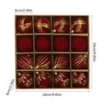 thumbnail image 3 of Zawou Red Flocked Christmas Balls - 16PCS Hanging Ornaments Set for Tree, Holiday Parties, Seasonal Home Decor, Indoor Windows and Mantels, Festive Celebration, 3 of 6