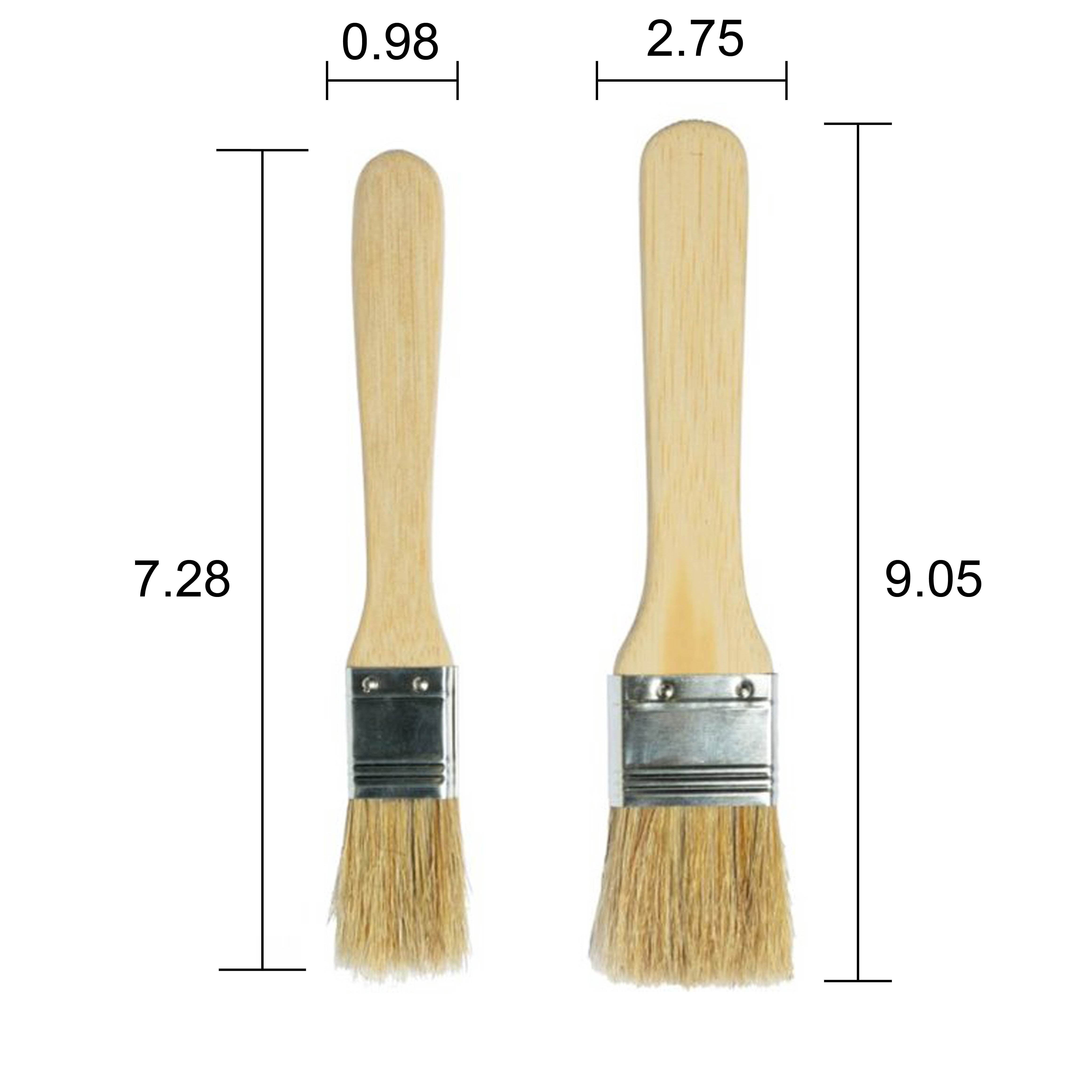 Mainstays 2-Piece Bamboo and Bristle Pastry Brushes Set with Bamboo Handle, 9.05" L, Natural Color