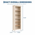 thumbnail image 3 of TacleeKii 6-Tier Bookshelf, Freestanding Bookcase with Open Shelves and Anti-Tip Design, Beige & Wood Color, 3 of 9