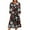 Black, variant on Women's Christmas Printed Fashionable Loose Round-Neck Dress, Holiday Print, Casual Wear, Retro Style, Comfort Fit, Everyday Dress, Festive,Black,2XL