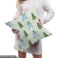 thumbnail image 5 of Ambesonne Snowman Fabric by the Yard Upholstery, Skiing Funny Character Pine, 5 Yards, Olive Green Soft Blue, 5 of 5