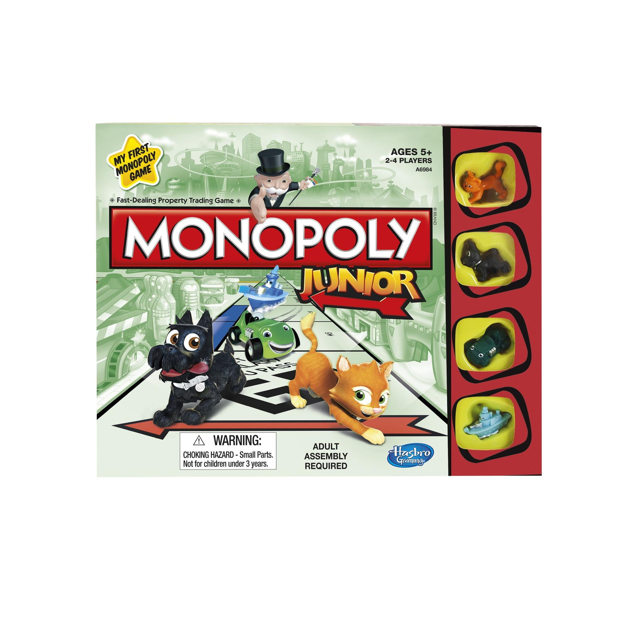1999 Monopoly Junior Board Game Ages 5 to 8 Parker Brothers Complete for sale online