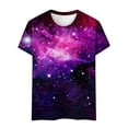 thumbnail image 3 of MEICHEN Women's Galactic T Shirt 3D Starry Print Short Sleeve Crewneck Fashion Planetary Outfit for Clothing, 3 of 4