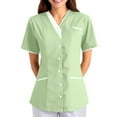 thumbnail image 4 of Wutalume Women's Quick Dry Fabric Solid Color V-Neck Short Sleeve Scrub Top, Healthcare and Medical Work Uniform,Fluorescent Green S, 4 of 4