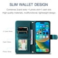 thumbnail image 3 of TECH CIRCLE For iPhone 11 Pro Max Case Wallet for Women Girl,Luxury PU Leather Crossbody Wristlet Strap Kickstand Slim Card Holder Slots Wallet Case for Apple iPhone 11 Pro Max 6.5" 2019,Green, 3 of 7