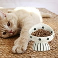 thumbnail image 2 of Elevated Ceramic Cat Bowl - Whisker Fatigue Friendly Cute Design for Food and Water for Indoor Use Dishwasher Comfortable for Your Feline, 2 of 4
