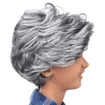 thumbnail image 4 of Old Man Wig Costume Accessory Child Kids Gray Hair Grey Grumpy Scientist Gramps Grandpa Ages 5+, 4 of 4