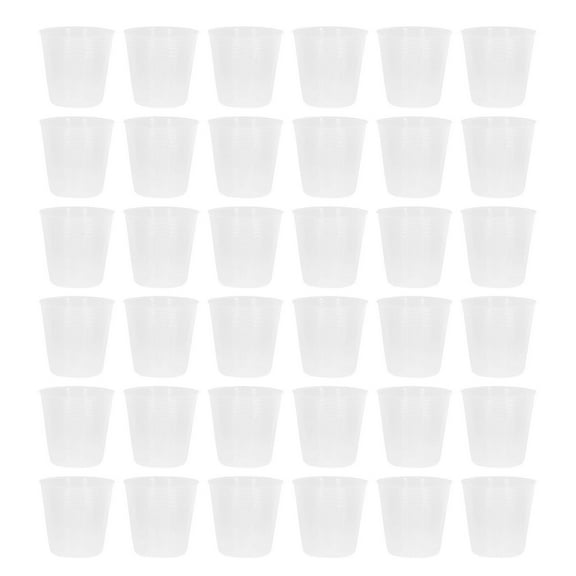 WRISTBIQUE 36Pcs Durable Clear Plastic Planting Cups for Bonsai Herb and Succulent Gardening