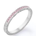 thumbnail image 1 of JeenMata Alianza de Boda de Estilo Victoriano Art Déco con Piedra Natal de Octubre de Corte Redondo de 0,25 Quilates en Baño de Oro Blanco de 18 K sobre Plata, 1 of 6