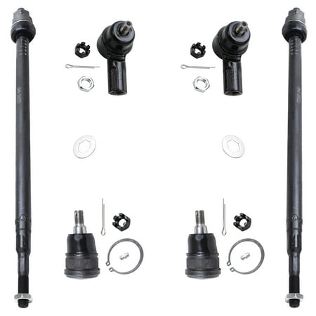 Detroit Axle - Front 6pc Suspension Kit for 01-05 Acura EL Honda Civic, 4 Inner Outer Tie Rods 2 Lower Ball Joints 2001 2002 2003 2004 2005 Replacement
