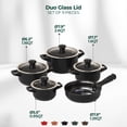 thumbnail image 3 of 9 Piece Cookware Set with Glass Lid - Black - Non-toxic Cookware, Casserole and Frying Pan Set for Healthy Cooking, Dishwasher Safe, 3 of 7