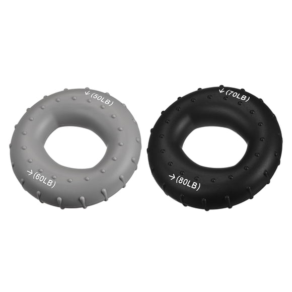 Fortalecedores de agarre de mano Uxcell, 50-60/70-80Lb, entrenamiento de agarre de silicona para aliviar el estrés y escalada en roca, 1 juego