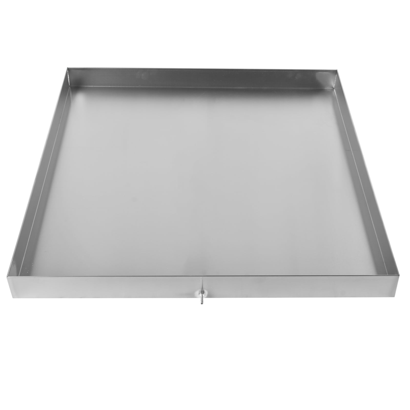 GELUOXI 32 x 30 x 2.5 Inch Washing Machine Pan Stainless Steel Washing Machine Drain Pan Heavy Duty Compact Washer Drip Tray with Drain Hole & Hose Adapter