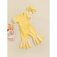 thumbnail image 3 of Honganda Baby Romper Suit Daisy Printed Mesh Romper + Flared Pants + Headband, 3 of 9