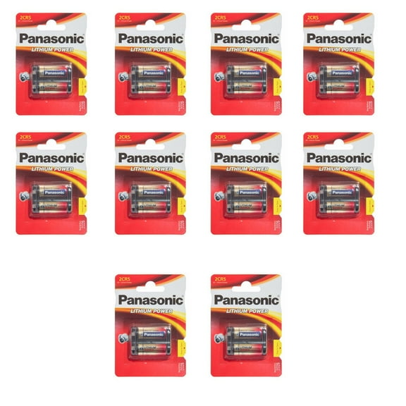 10 Panasonic 2CR5 Lithium Photo Battery, DL45, KL2CR5, 5032LC, In Retail Packaging