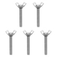 thumbnail image 1 of Uxcell Paquete de 5 Tornillos Mariposa 5/16-18" x 2", Sujetadores de Máquina de Acero Inoxidable 304, Tornillos de Mano para Equipos Electrónicos, Tono Plateado, 1 of 6