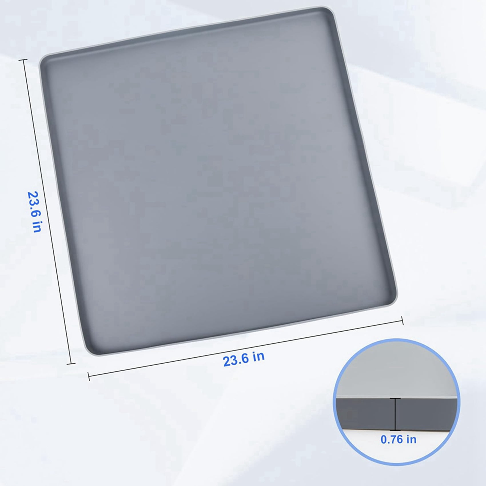 2X Washer Dryer Protective Silicone Rubber Mat 23.6 X 23.6Inch for Washer and Dryer Cover for the Top Anti-Slip