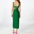 thumbnail image 4 of Sakmal Long Summer Dresses for Women 2025 Cocktail Green Graduation Split Dress Sleeveless Dresses, 4 of 8
