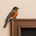 thumbnail image 3 of Diceymbol 9 Inch Wooden Robin Door Topper, Handcrafted Realistic Bird Corner Decor for Door Frames Shelves and Picture Frame Corners, Gift for Bird Lovers, 3 of 6