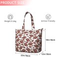 thumbnail image 4 of White Brown Footballs Pattern Travel Tote Bags for Women Carry On,Large Weekender Bags for Women Travel,Multi Functional Duffle Bag for Work,Shopping,Sports, 4 of 5