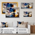 thumbnail image 4 of Designart train framed wall art decor, Train framed wall Art, On the Move Rolling Rails I , Extra large Modern Gold framed wall art, 32x16 inches Gold Frame, 4 of 5