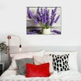 thumbnail image 5 of PIKWEEK  Vintage Flower Wall Art Bathroom Purple Lavender Picture Painting Grey Wood Rustic Posters and Prints Botanic Canvas Artwork Living Room Bedroom Home Farmhouse Kitchen, 5 of 5