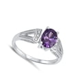 thumbnail image 4 of CHOOSE YOUR COLOR Simulated Amethyst Elegant Ring 925 Sterling Silver Band Purple CZ Female Size 6, 4 of 4