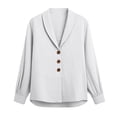 thumbnail image 4 of Conairie Linen Shirts For Women Solid Regular Fit Collar Long Sleeve Button Down Shirt Comfortable Summer Fashion Casual Blouses White XL, 4 of 4