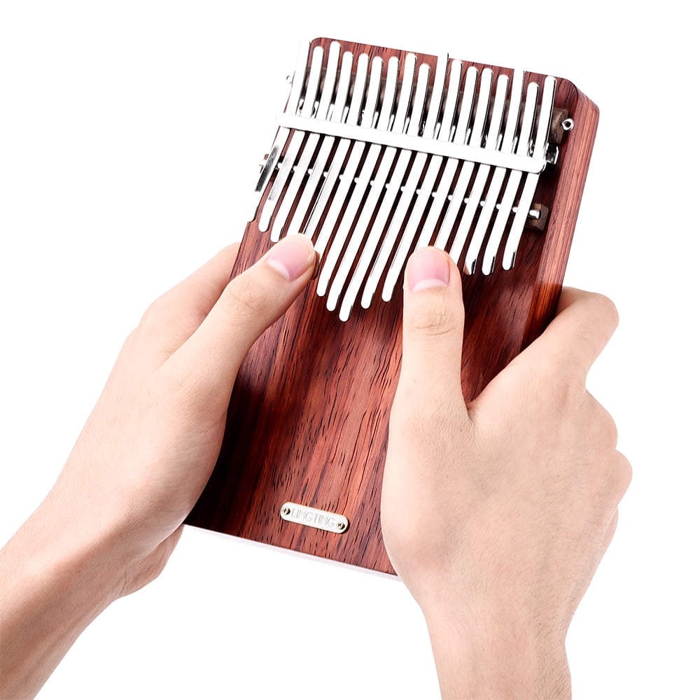 Elowen mbira K17A 17-key Portable Thumb Piano Mbira Sanza Padauk Matetial with Storage Bag Carry Case Music Book Stickers Tuning Hammer Pickup Accompaniment Chain Tassel Decoration
