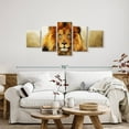 thumbnail image 2 of Elephant Stock Blue Eyed Lion Wall Art - Horizontal Multi Panel Canvas - Living Room Wall Decor - Animal Multi Panel - Orange And Brown Decor - 55" x 24", 2 of 8