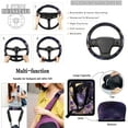 thumbnail image 5 of Jeiento Butterfly Car Seat Cover Full Set Steering Wheel Cover Moon Seat Belt Covers Trash Bag Purple Air Vent Holder Rear View Mirror Cover Cup Coasters Key Chain 15 PCS Auto Accessory, 5 of 7