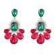 thumbnail image 2 of Nuevos pendientes de moda con diseño floral geométrico y diamantes de imitación de colores para mujer Vi, rosa, 2 of 5
