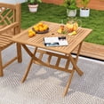 thumbnail image 2 of Costway Acacia Wood Folding Table 36" Patio Dining Table with Slatted Tabletop, 2 of 10